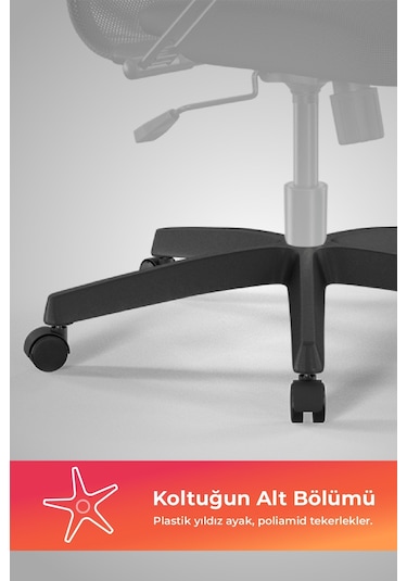 Ergolife Sit 8 Ofis Koltuğu Krom Ayaklı, Tekerlekli, Siyah, Bilgisayar Sandalyesi - 411.58.1.222 Siyah