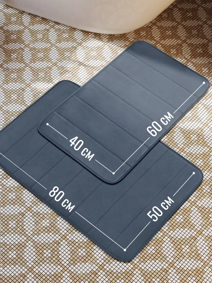 Velton Banyo Ve Tuvalet İçin Yumuşak Emici Paspas Seti 247672629 Gri