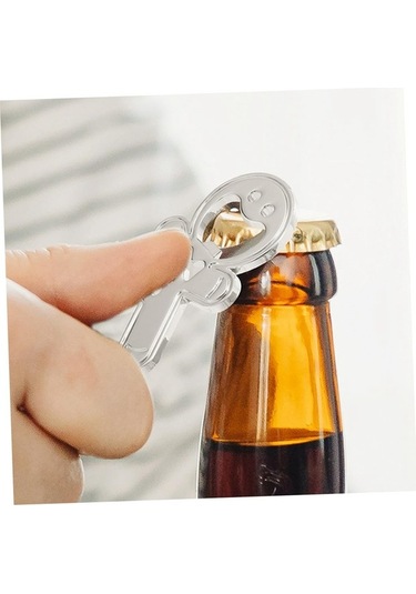 Ulzyvf Tirbuşon Anahtarlık Şişe Açacak Mini Kavanoz Gümüş Gümüş