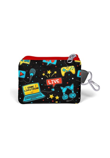 Coral High Kids Siyah Mavi Gamer Desenli Bozuk Para Çantası 21918 Siyah - Mavi