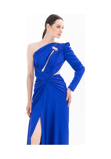 İlmio Bayan Abiye Elbise 3841003 Saks Saks