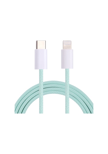 12w Pd Usb-c / Type-c - 8 Pin Veri Kablosu, Kablo Uzunluğu: 1m Yeşil