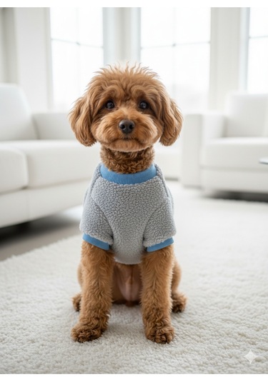 Kedi - Köpek İşlemeli Welsoft Kışlık Sweat - Kıyafet