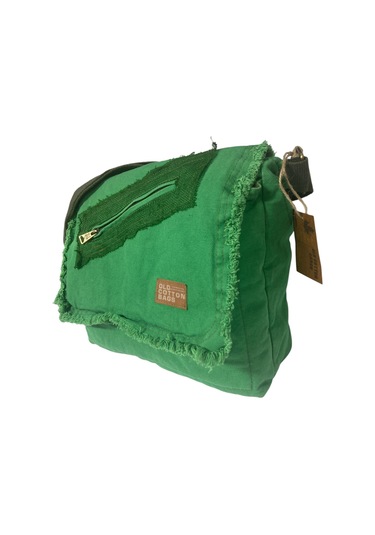 Vintage Salaş Orta Boy Unisex Günlük Çapraz Postacı Tablet Çantası M 32 Cm X 27 Cm Yeşil