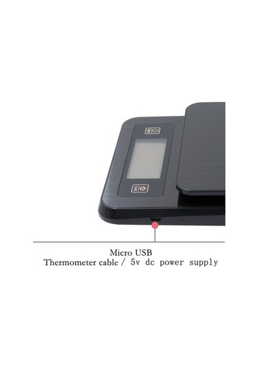 Dancemonkey Dijital Mini Terazi 3kg 0.1g Lcd Arkadan Aydınlatmalı Ekran Ve Sıcaklık Probu İle Cep Tipi Ağırlık Gramları Siyah Siyah