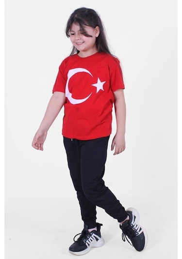 Fyk Kids Atatürk İmza-bayrak Baskılı Takım Kırmızı - Bayrak Kırmızı