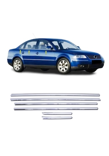 Vw Passat B5 1996-2005 Arası Krom Cam Çıta 6 Prç P.çelik