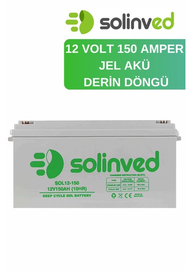 Solinved 12v 150ah Jel Akü Derin Döngü Akü