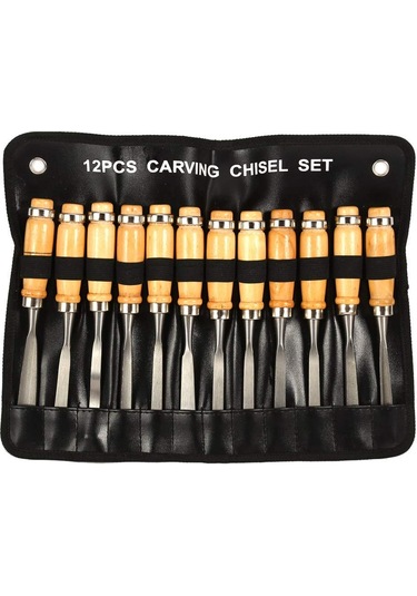 12pcs Ahşap Torna Kesme, Oyma El Kesim Seti Ahşap İşleme Profesyonel Torna Yatık Ahşap Oyma Kök Oyma Mobilyaları