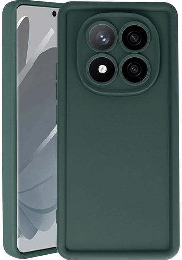 Xiaomi Redmi Note 14 Pro 5g / Poco X7 5g Kılıf Kamera Korumalı Kalın Kenarlı Viera Silikon Case Koyu Yeşil
