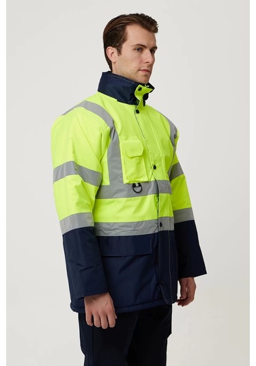 Kışlık İş Güvenliği Parkası Neon En Iso 13688 20471 343 Linum F.sarı-lacivert