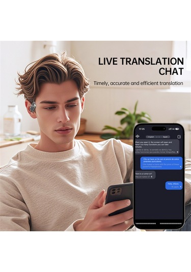 Yuntech01 Xg99 Ows Kulağa Takmayan Bluetooth Kulaklık - 138 Dil Gerçek Zamanlı Çeviri, Aı Uygulama, Uzun Pil Ömrü, Yüksek Kaliteli Stereo, İos/android Uyumlu Gümüş