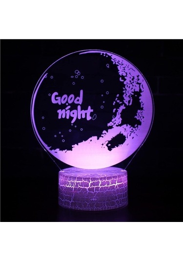 Goldenqian 3d Illüzyon Lambası Iyi Geceler 3d Masa Lambası Çocuk Çocuk Doğum Günü Hediyesi Yaratıcı Işık Hediye Stereo Görüş Renkli Gece Lambasısiyah Taban: Renkli Dokunuş 8q3mwj Siyah