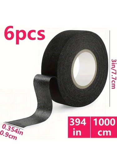Fochsia 6pcs 6 Ruloluk Ağır Hizmet Elektrik Bandı Yüksek Isıya Dayanıklı Su Geçirmez Sessiz