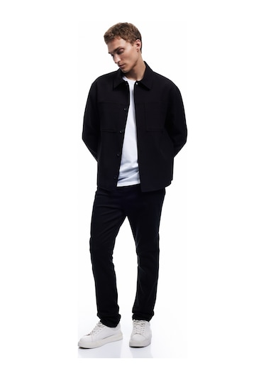 Koton Normal Bel Düğmeli Pamuklu Cep Detaylı Gabardin Pantolon Siyah 6wam40063hw Siyah