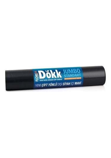 Florex Dökk Jumbo Standart Boy Çöp Torbası 9 Adet Siyah - Mavi 80 x 110 CM