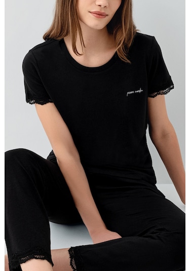 Pierre Cardin Kadın Siyah Pijama Takım Siyah