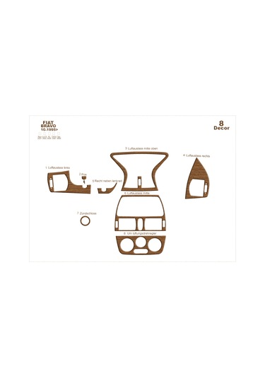 Fiat Bravo 1995- Konsol-torpido Kaplama-açık Meşe Maun