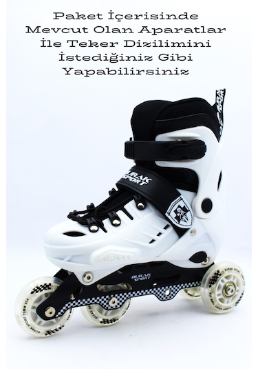 Profesyonel Işıklı Silikon Teker Ayarlanabilir Çocuk-yetişkin Pat Beyaz