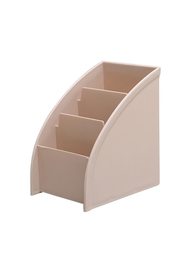 Ganzhoushop Masa Düzenleyici Kaymaz Çok Yönlü 3 Bölmeli Makyaj Fırçası Masa Saklama Kutusu Ofis İçinkhaki