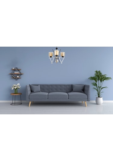 Avonnı Av-60289-3K Krom Kaplama Modern Avize E14 Metal Cam 50Cm