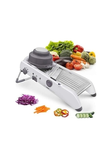 Three Beans 18 Türleri Ayarlanabilir Mandoline Dilimleyici Paslanmaz Çelik Sebze Julienner Rende Kc0326 Yeşil