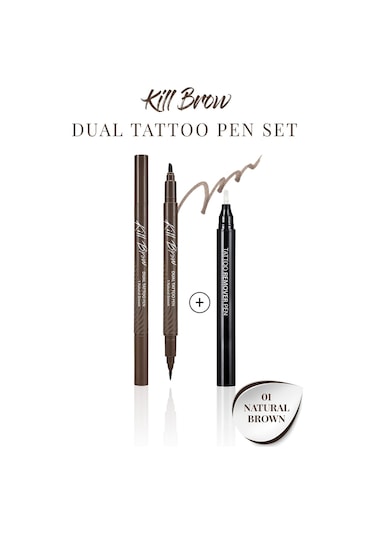 Clio Kill Brow Dual Tattoo Pen Set 01 Natural Brown