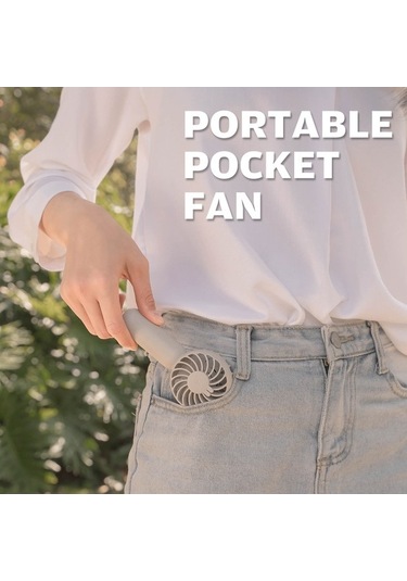 Fortunelane Mini Sessiz 3 Hızlı Taşınabilir Usb Şarjlı Fan - Gri Beyaz, Ofis, Seyahat, Kamp İçin