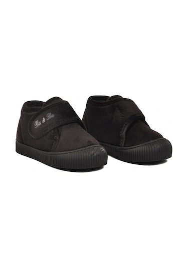 Ayakmod Siyah Süet Cırtlı Unisex Çocuk Panduf Ba&ba 058999 P Siyah