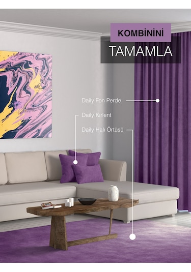 Br Perle Home Daily Series Menekşe Moru Rengi Kırlent Yastık Kılıfı Menekşe Moru