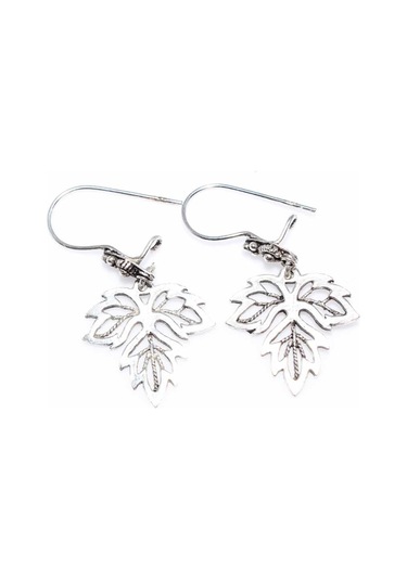 925 Ayar Gümüş Çınar Yaprağı Telkari Küpe