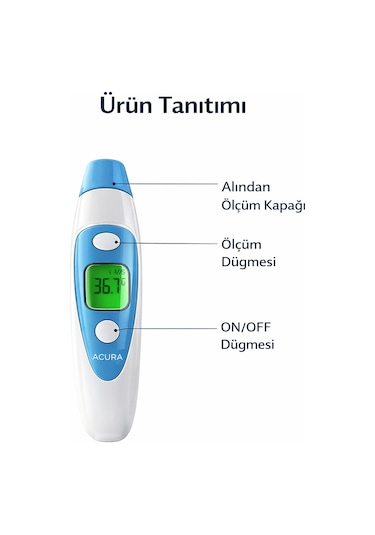 Acura Ac-9280 Kulaktan ve Alından Ateş Ölçer + Çanta