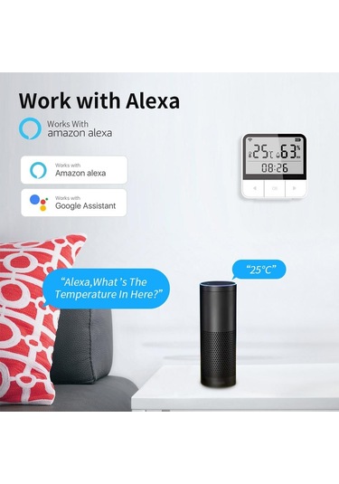 Jms Tuya Wifi Akıllı Sıcaklık Nem Sensörleri Saat Tarih Hafta Ekranı Akıllı Ev Ofis