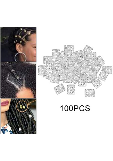 Suntek Örgü Saç Için 100 Adet Kirli Uzatma Tokaları Takı Gümüş