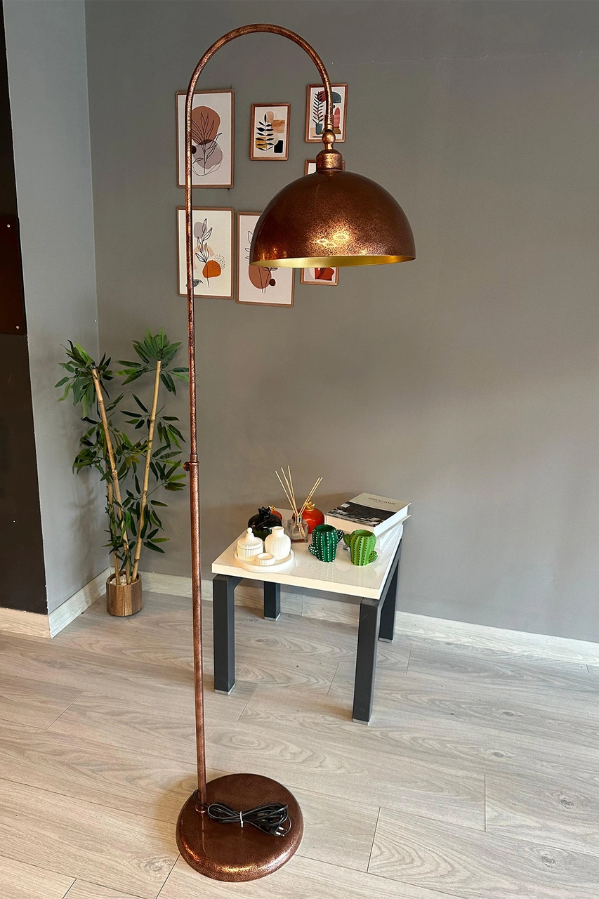 Patina Lambader Hareketli Başlık Modern Dekoratif Metal Oturma Odası Çalışma Odası Lambası Bakır