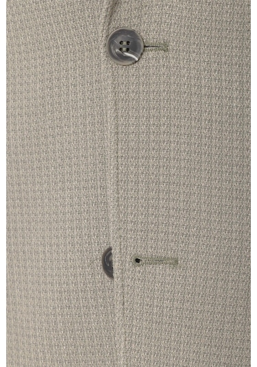 Süvari Haki Slim Fit Desenli Mono Yaka 6 Drop Ceket