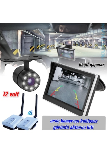 5 '' Monitör Ledli Kelebek Kamera Wifi Görüntü Aktarıcı Seti 12 V