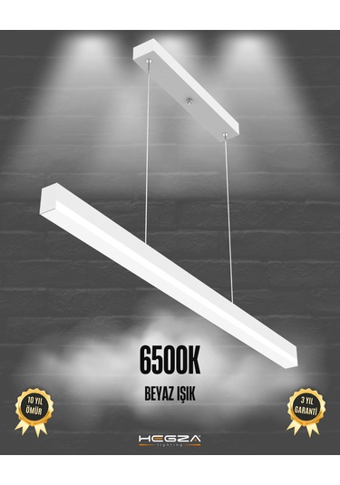 Magro 120cm Beyaz Kasa, Beyaz Işık Modern Sarkıt Led Avize Beyaz