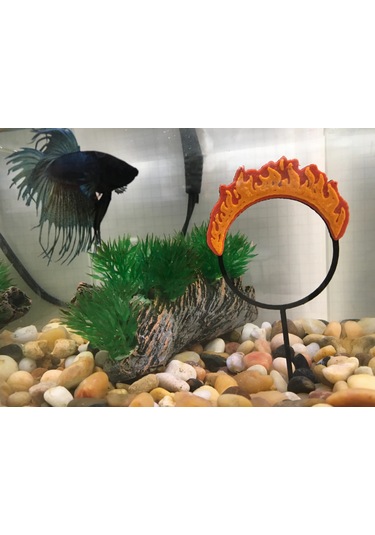 Pureysma Alevli Yüzme Halkası 2 Adet Akvaryum Balıkları İçin Oyuncak