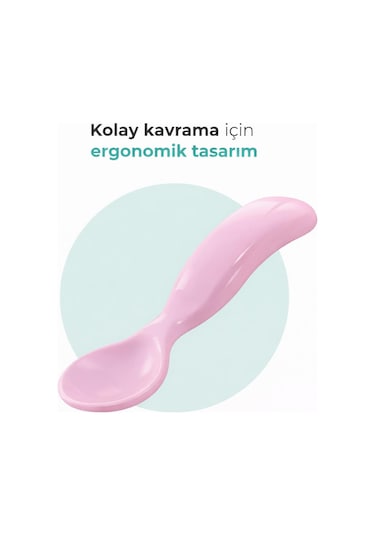 Mamajoo Ergonomik Beslenme Kaşık & Çatal Seti Pembe, 6 Ay+ İkili