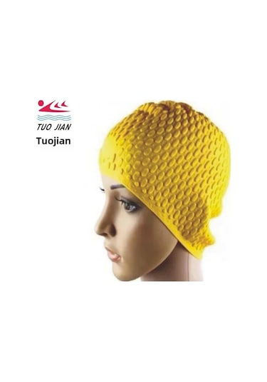 Geeroyoo Erkek Kadın Silikon Yüzme Şapka Saç Korumalı Kulaklı Uzun Saçlı Sporcu Su Sporları Mor Diğer