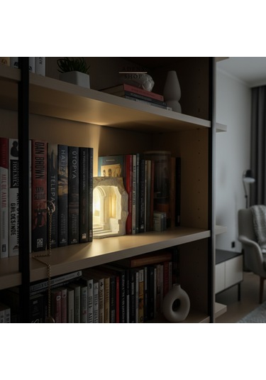 Antik Yunan Mağarası Tasarımlı Kitap Tutucu / Kitaplık Süsü