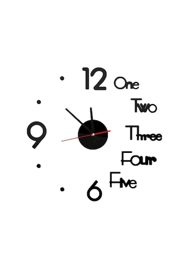 Suntek 3d Duvar Sticker Saat Kendinden Yapışkanlı Çerçevesiz Diğer