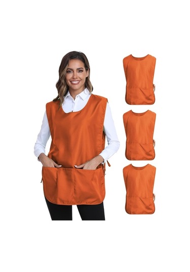 Fastbuy Unisex 3'lü Ayakkabıcı Önlüğü Yelek - Turuncu, Normal, 3 Cepli Paket Diğer