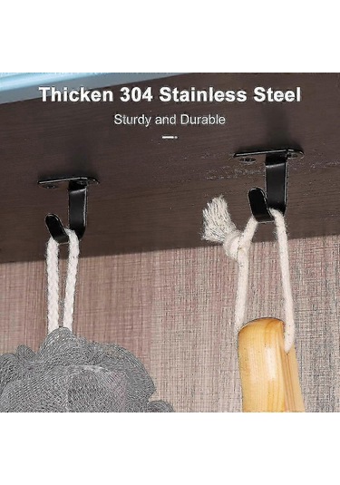 Ganzhoushop 10 Adet Ağır Hizmet Tipi Tavan Kancaları - Paslanmaz Çelik Raf Altı Askıları, Siyah Çok Renkli