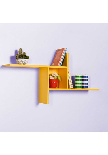 Adoremobilya Plus Dekoratif Duvar Rafı - Sarı