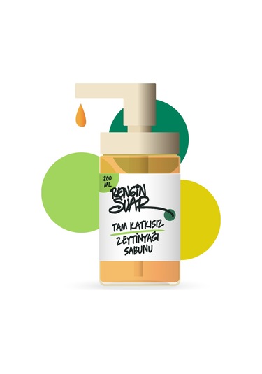Rengin Suar Tam Katkısız Zeytinyağı Sıvı Sabun Cam Şişe 200 ML