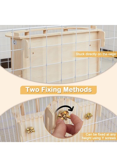 Ruicoo Ahşap Tavşan Yem Depolama Rafı - Büyük Kapasiteli, Diş Sağlığı İçin, Kolay Kurulum, Kedu Ve Tavşanlar İçin