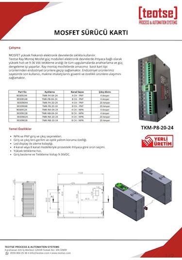 Tmk-p8-20-24 8ch-pnp 20 Amper Mosfet Driver