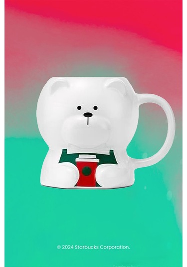 Starbucks Barista Tasarımlı Kupa Mug Yılbaşı Özel 355 Ml Beyaz